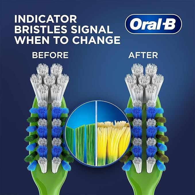 Oral-B Criss Cross Deep Clean Medium Bristles Manual Toothbrush For Adults,Tongue Cleaner, Multicolour Tooth Brush Set, Oral B Dentist Recommended Brand (Family Pack of 4)