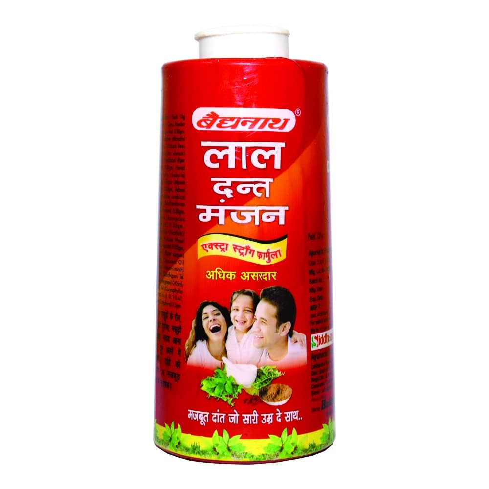 Baidyanath Asli Ayurved Lal Dant Manjan Powder - 200g | Ayurvedic Toothpowder for White Teeth & Oral Care | Trusted Brand with 108 Years Legacy