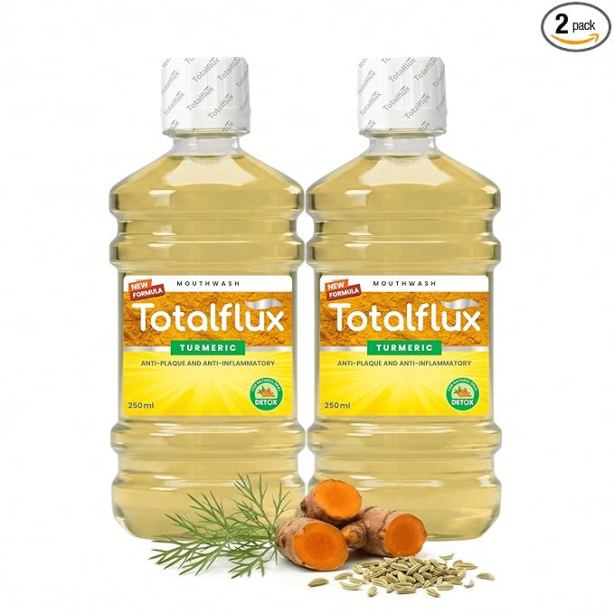 Turmeric Mouthwash | Mouth Wash Liquid | Saunf Flavour | Herbal Care | Natural Extracts | Pack of 2 (250 ml each) | Natural Detox | Gum Protection | Cavity Protection | 99% more Germ Protection