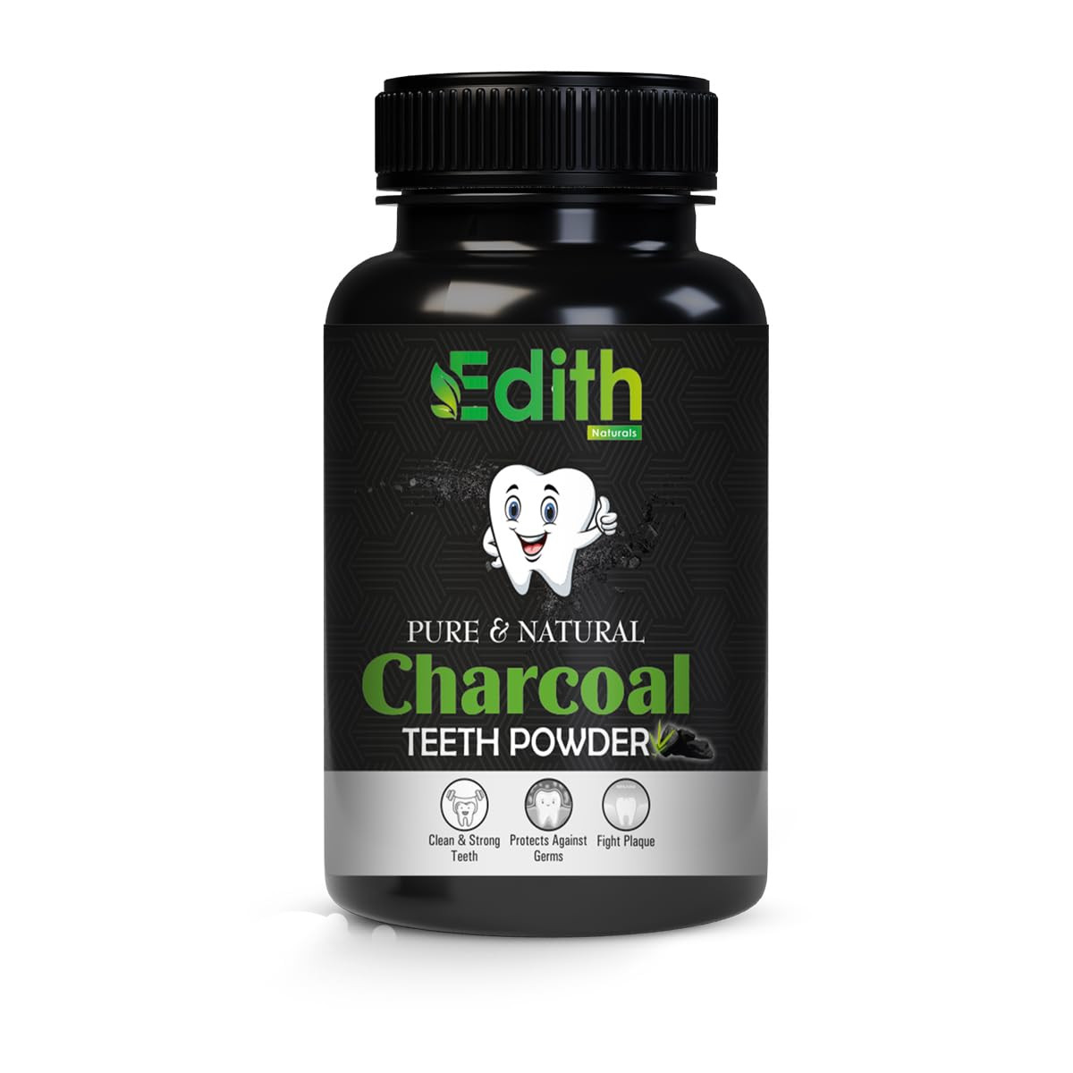 Calcium Chloride Teeth Whitening Powder, Anti-Aging, Healthy Teeth, Edith Naturals Toothpowder with charcoal