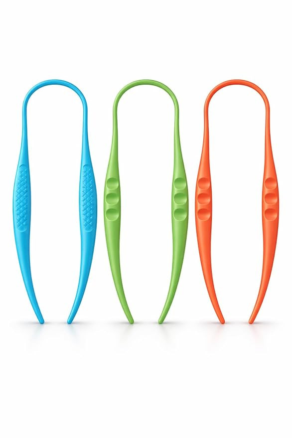 Siwesh® U Shape Plastic Tongue Cleaner/Scraper Fights Bad Breath & Oral Health Care Improved Taste Sense Multi Color For Kids,Children And Adults Flexible Handle Easy To Use (Set Of 3 Pieces Only)
