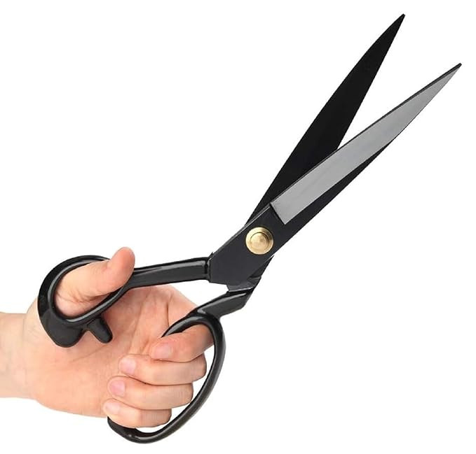 Heavy Duty Tailoring Scissors for Cloth Cutting - 8.5 Inch Fabric Cutter Scissor with Sharp Stainless Steel Blades for Denim, Leather, Sewing, Dress Cutting and Home Tailoring Use