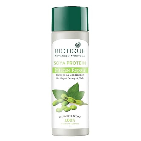 Biotique Bio Soya Protein Fresh Nourishing Shampoo & conditioner | Repairs Dry and Damaged Hair |Maintains pH Balance |Promotes Healthy Shiny Hair| Prevents Color Fading | All Skin Types | 190ml