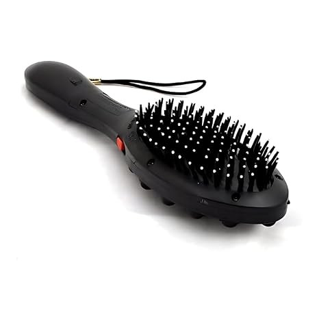 Dual-Mode Electric Vibrating Scalp Massager Brush – Bamboo Paddle Hair Brush for Relaxing Head Massage, Improved Blood Circulation & Reduced Hair Breakage