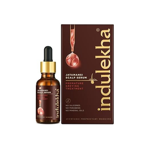 Indulekha Jatamansi Premature Greying Treatment Scalp Serum 30ml | Ayurvedic Serum for treating Premature Greying