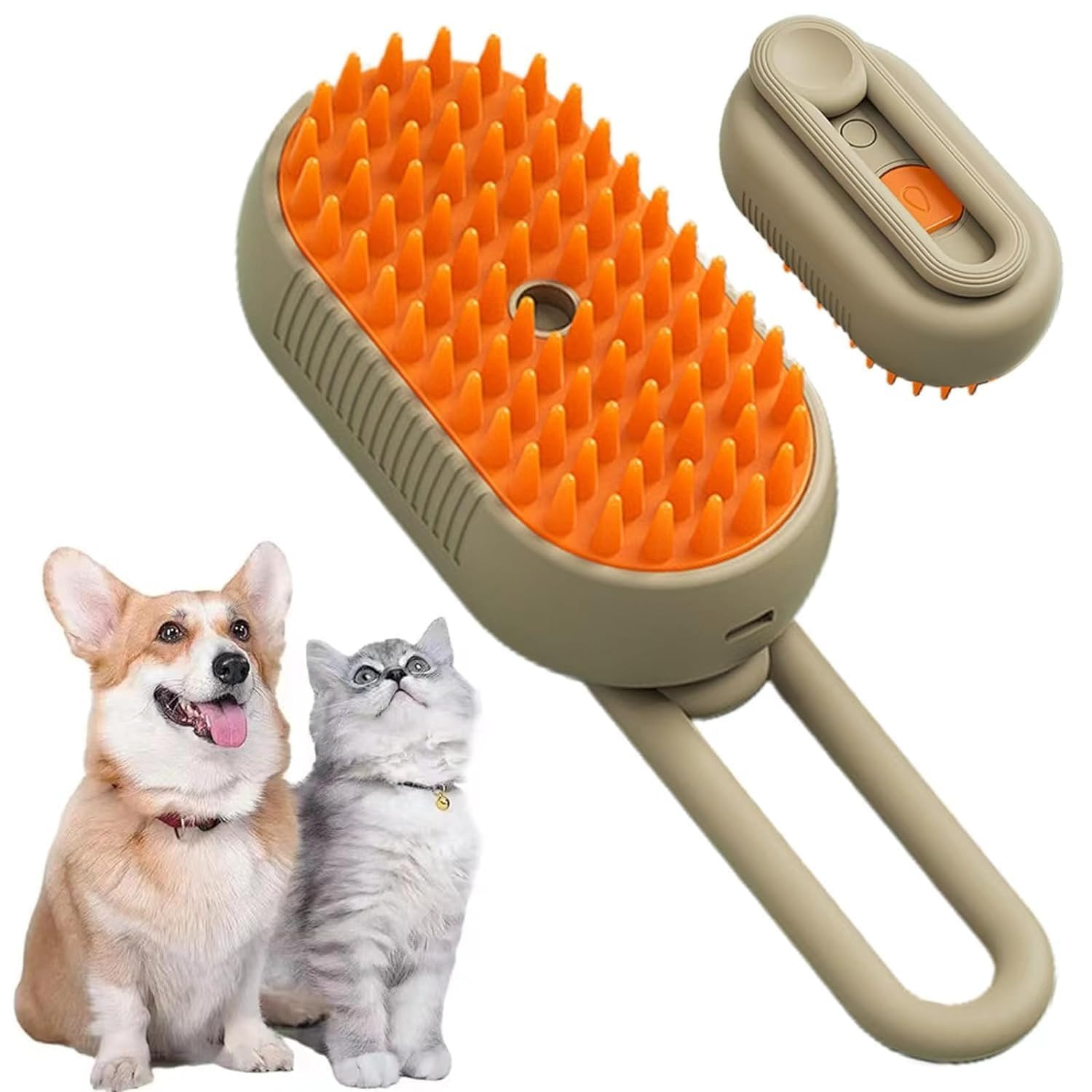 4-in-1 Cat & Dog Grooming Mist Steam Brush – Electric Pet Shedding Comb with Spray, Massage, and Cleaning – Anti-Hair Loss, Soft Silicone Bristles – for All Fur Types
