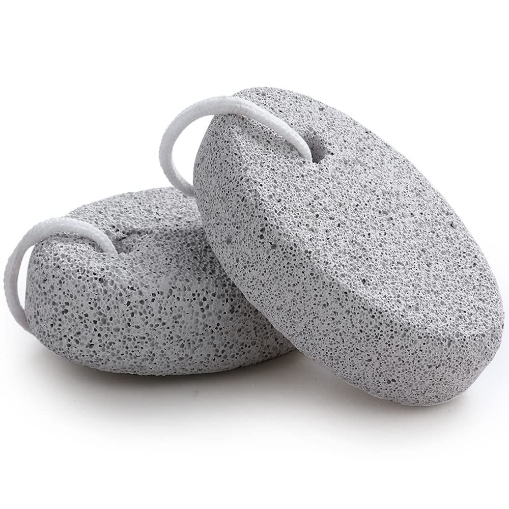 Natural Pumice Stone for Feet, 2-Pack Lava Pedicure Tools Hard Skin Callus Remover for Feet and Hands - Natural Foot File Exfoliation to Remove Dead Skin, Heels, Elbows, Hands
