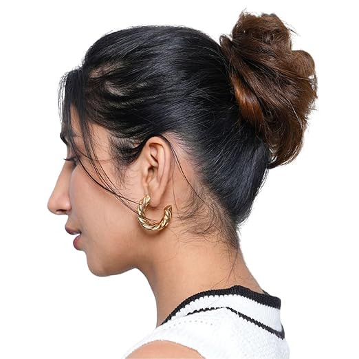 Nish Hair Light Brown Donut Scrunchie (Regular) – 100% Human Hair bun