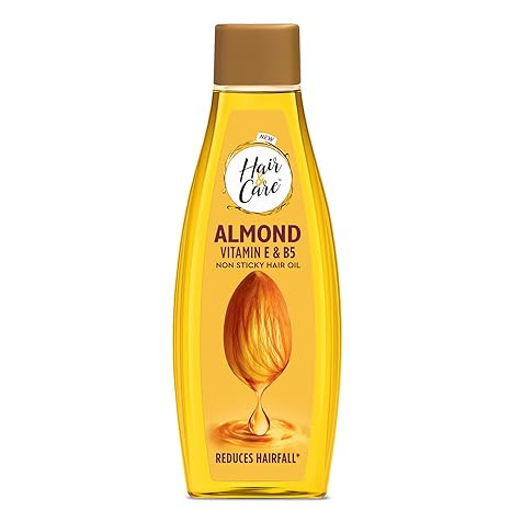 Hair & Care Almond, Vitamin E & B5 Non-Sticky Hair Oil - 500ml | Up to 90% Less Hair Fall | Frizz Control | Smooth & Glossy Hair