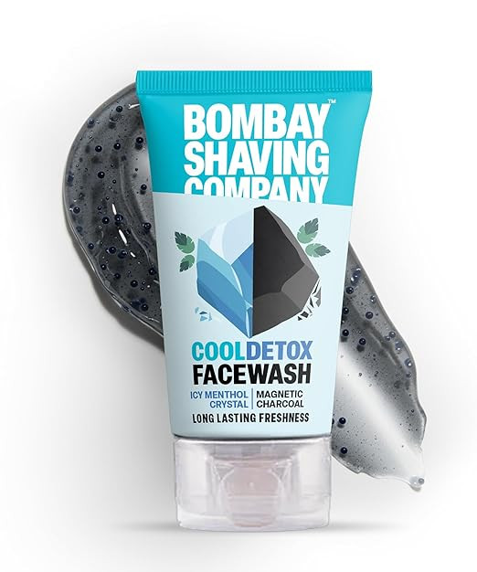 Bombay Shaving Company CoolDetox Charcoal Face Wash, Fights Pollution And Acne, Oil Control For Men & Women - 150 Gm | Deep Cleansing & Oil Control Face Wash | Activated Charcoal, Menthol & Papaya | Removes Dirt, Pollution & Excess Oil