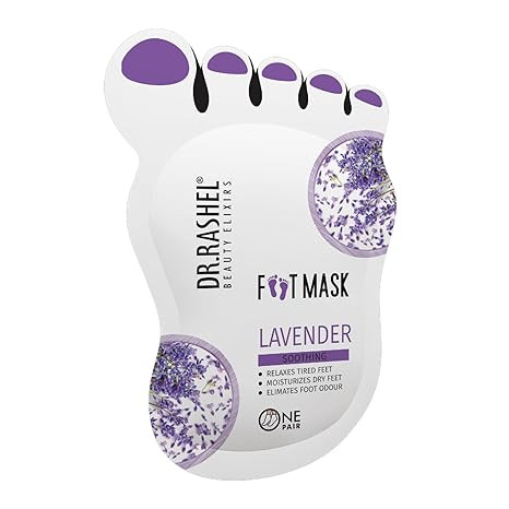 Dr.Rashel Lavender Peeling Mask for Cracked Feet | Dead Skin Remover | Heel Peel Pedicure | At Home Foot Care | Lavender | Exfoliant Foot Crack Mask with Moisturising Agents