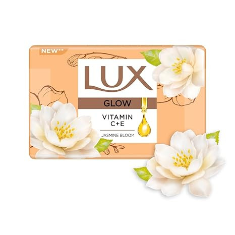 Lux Flaw-less Glow Bathing Soap infused with Vitamin C & E | For Superior Glow | 150g x 3