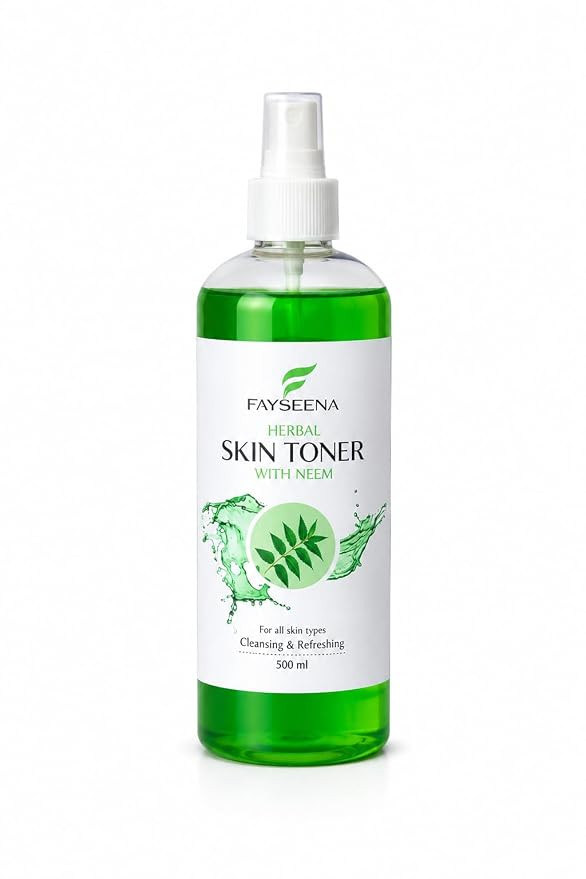 Herbal Skin Toner with Neem for Deep Pore Cleansing & Refreshing – All Skin Types, 500ml fayseena