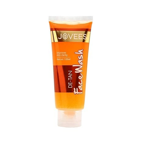 Jovees Herbal Detan Facewash For Glowing and Clear Skin With Liquorice & bearberry Ext. | Gentle Cleanser For Brighten, Even Tone and Hydrates | Suitable for All - 120ml