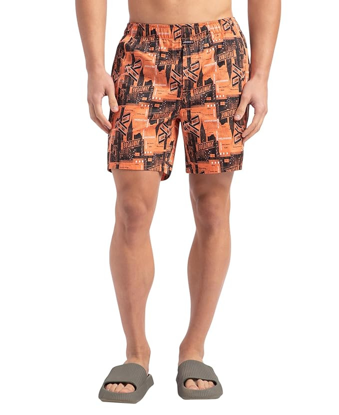 Jockey NY07 Men's Super Combed Cotton Satin Weave Printed Boxer Shorts with Side Pocket