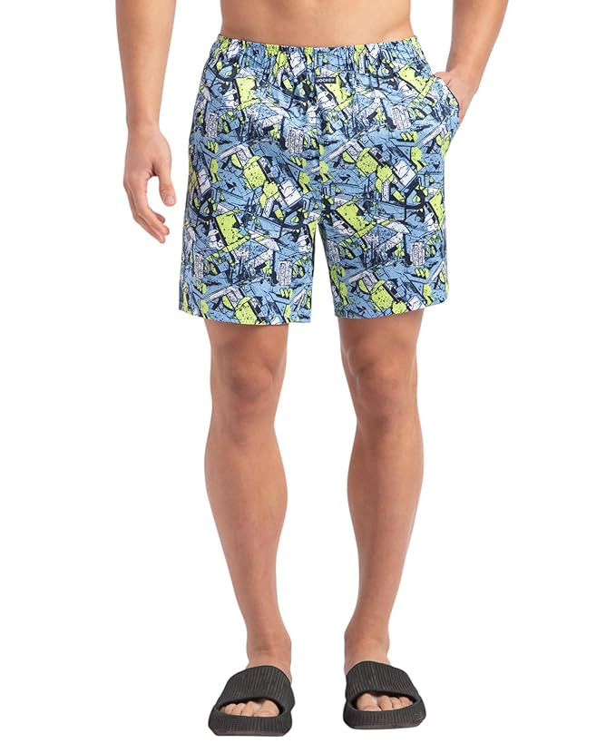 Jockey NY07 Men's Super Combed Cotton Satin Weave Printed Boxer Shorts with Side Pocket