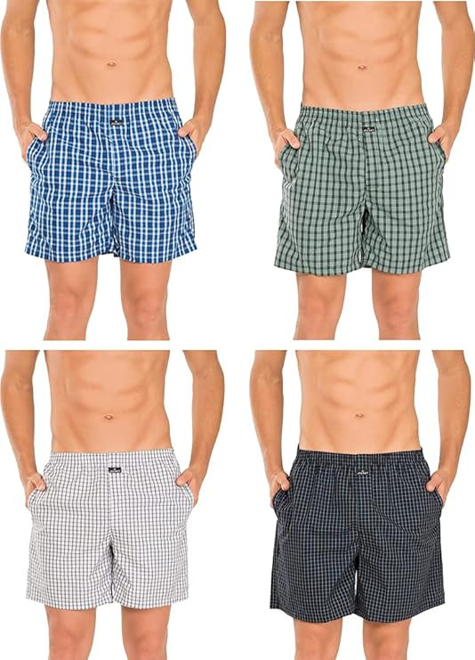 Jockey Men 1223 Assorted Colors Cotton Boxer (Pack Of 4) (Medium)