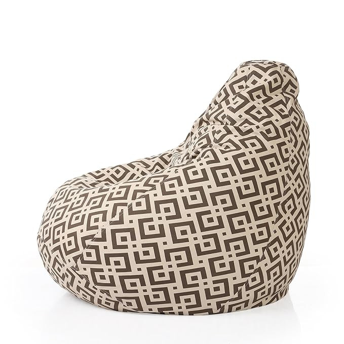 Classic Cotton Canvas Geometric Printed Bean Bag XXXL Size Cover Only
