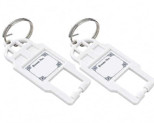 SEER Polycarbonate Modular Key tag with ring | Only white color with Name plate PACK OF 2