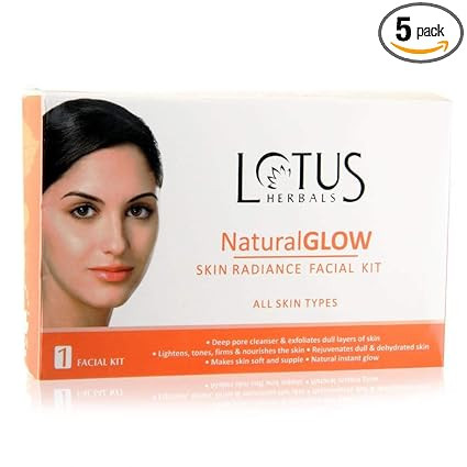 Lotus Herbals Natural Glow Skin Radiance Single Facial Kit | Deep Pore Cleansing | Skin Lightening & Hydrating | 50g