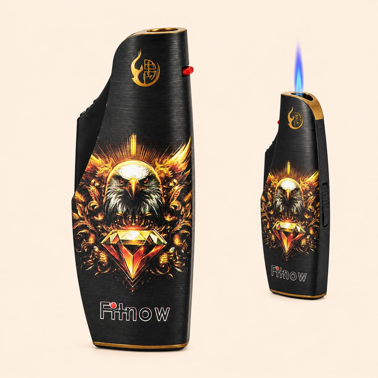 Refillable Eagle Print Gas Lighter Pocket Lighter | Windproof Flame Lighter | Stylish Printed Design for Men & Women (Eagle Edition B)