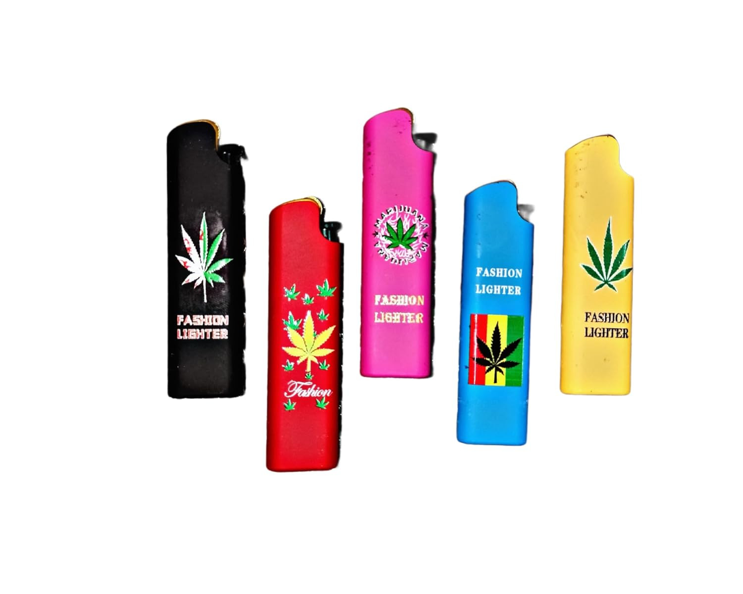 Refillable Lighter - Pack of 5 Matt Finish Cigarette Lighters Pocket Lighters