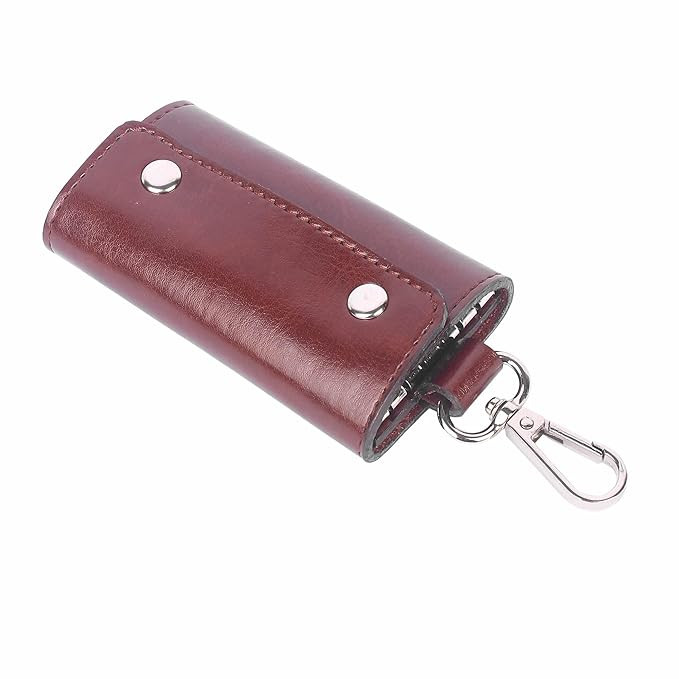 Leather Hand Crafted Men & Women Key Bag Wallet Multi Function Key Case Top Grain Key Ring Case Wallet Bank Locker Key Pouch With 6 Keyring Holder