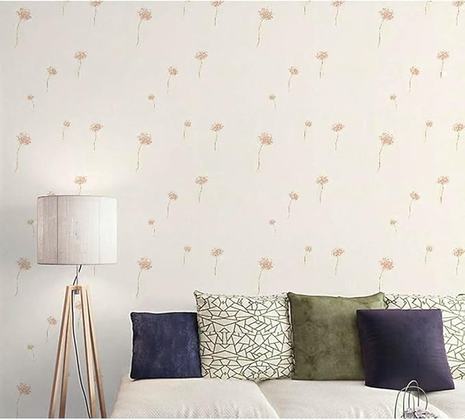 Self Adhesive Beige Dandelions Wallpaper Waterproof Vinyl Stickers PVC Wall Papers (45 Cm x 304 Cm)