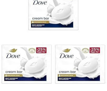 Dove Cream Beauty Bar - Soft, Smooth, Moisturised Skin, 3x125 g (Pack of 3)