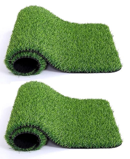 35 Artificial Grass for Balcony Or Doormat, Soft and Durable Plastic Turf Carpet Mat, Artificial Grass 1 X 2 Feet, Green, 2 Pieces, Standard (KUBMART011790