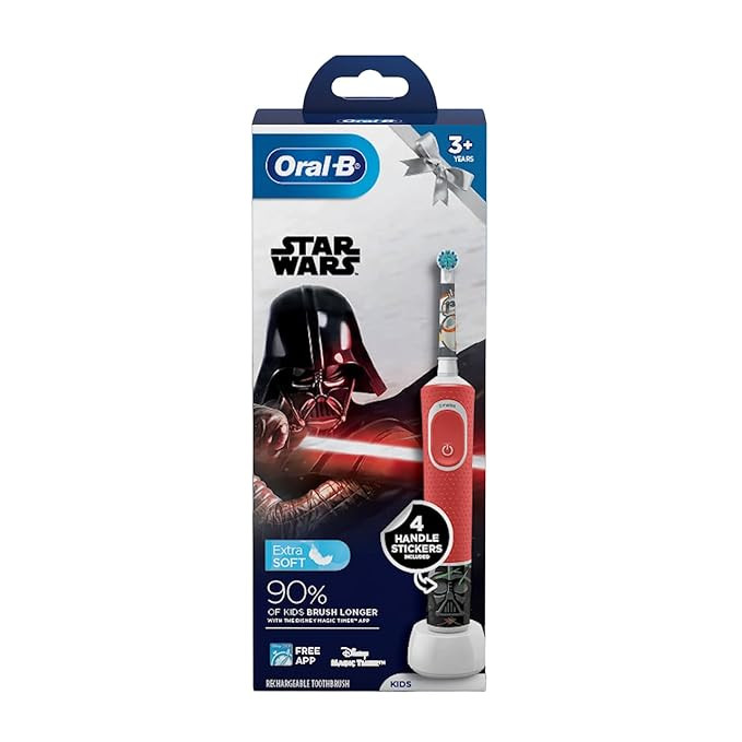 Oral B Kids Electric Rechargeable Toothbrush, Featuring Star Wars Characters,Multicolor