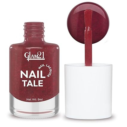 Glam21 Nail Tale Nail Polish | Glossy Gel Finish | Rich Pigmentation | Chip Free | Quick Drying Formula | Long Lasting Nail Polish for Women | 9ml | Shade-01