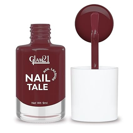 Glam21 Nail Tale Nail Polish | Glossy Gel Finish | Rich Pigmentation | Chip Free | Quick Drying Formula | Long Lasting Nail Polish for Women | 9ml | Shade-25