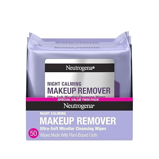 Makeup Remover Night Calming Cleansing Towelettes, Disposable Nighttime Face Wipes to Remove Dirt, Oil & Makeup