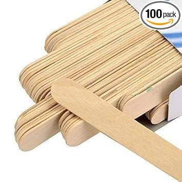 Wood Smooth Finish Disposable Wooden Wax Knife Sticks for Waxing - Spatulas/Applicators, Ice Cream Craft Sticks for School Projects - 100 pcs Box