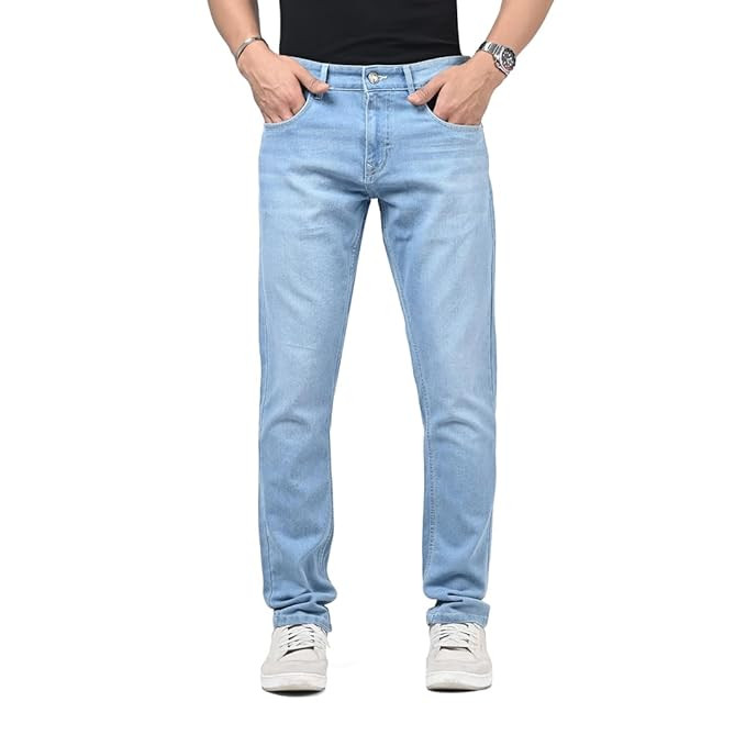 Men’s Slim Fit Jeans | Cotton Stretch | Solid | Casual Denim