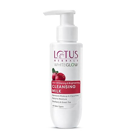 Lotus WhiteGlow Cleansing Milk | Deep Cleansing & Skin Brightening Face Cleanser | Removes Dirt, Makeup & Impurities | Soft, Hydrated & Radiant Skin | For All Skin Types | 80ml