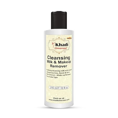 Khadi Omorose Cleansing Milk & Make-up Remover With Neem, Tea Tree & Vitamin E, 210 Ml