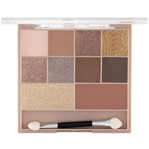 MARS Back To Basics All-In-One Face Palette With Free Applicator | 8 Eyeshadows With Blusher And Highlighter | Highly Pigmented | Beginner Friendly (14.4G) (Shade-02), Natural