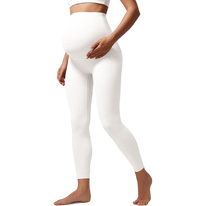 High Waist Over The Belly Maternity Leggings for Pregnant Women Cotton Lycra Bottom Wear Stretchable Maternity Pants for Pregnancy and After Delivery/Postpartum