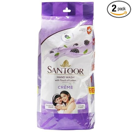 santoor hand wash creme 185ml, buy 1 get 1
