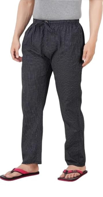 Men's Cotton Casual Style Pyjama Set | Pyjama Bottom wear Full Length (Pack Of 1) (Black)