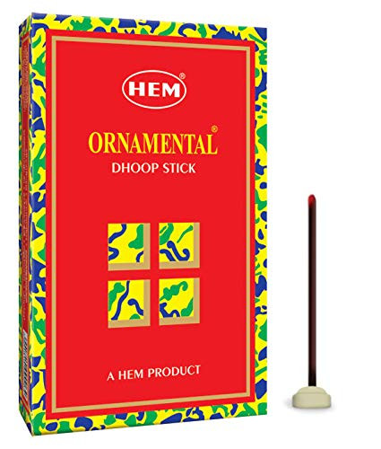 HEM Ornamental Dhoop Sticks | Agarbatti for Home Freshness, Prayer, Positive Energy & Yoga Meditation | Pooja Item for Home | Burning Time - 35-40 Minutes | Pack of 4 (Handcrafted & Low Smoke)