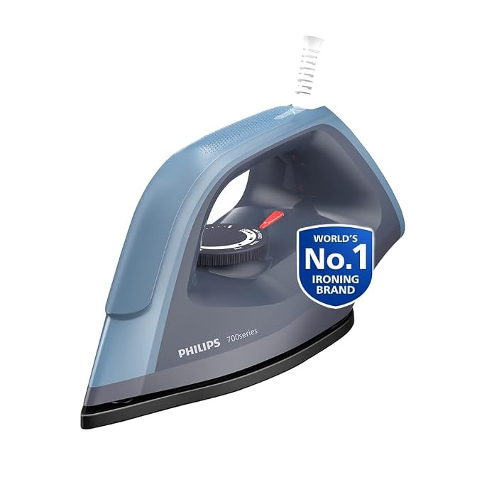 Philips DST0700/00 Hi-Power Heavy Weight Dry IRON 1350 W - World's No 1 Ironing brand, Advanced Alloy Non Stick Soleplate, Fluidic Cool Touch Design, Ultra Powerful 1350 W Performance