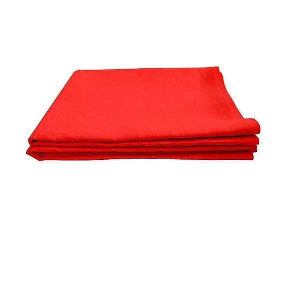 Religious 1.25 Meter Lal Red Pooja God Aasan Cloth for Mandir| Lal Cotton Chowki Aasan Kapda | Puja Cloth for Puja Table, Deity Idols, and Altar | Worship Mat for Home Temple FMM;284