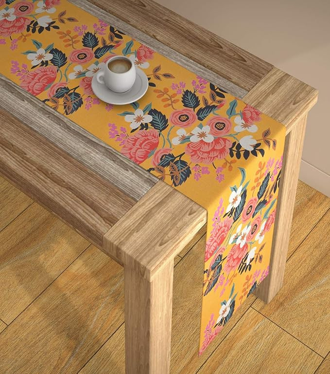 Abstract Multicolour HD Digital Premium Modern 4 Seater Table Runner Cloth - TR-08 - (Multicolor, 13 x 60 Inch)