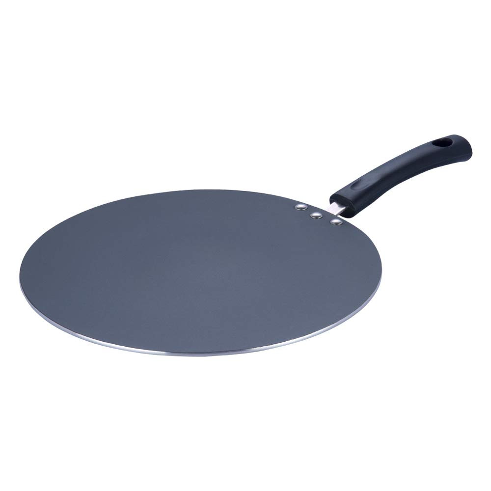 Vinod Zest Aluminium Stick Free Flat Base Multi Tawa 28 cm | 3 Layer Ceramic Coating | 4 mm Extra Thick Dosa Tawa | Bakelite Handle | Gas Stove Friendly | Scratch Resistant | 1 Year Warranty