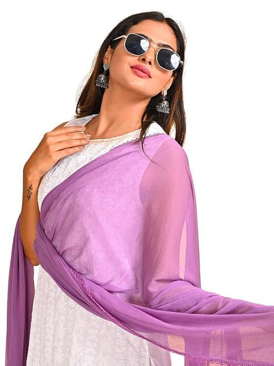 2.50 Meters Solid Chiffon Dupatta, Lightweight Designer Chunni, Scarf for Ethnic Wear, Casual Wear -Pack of 1
