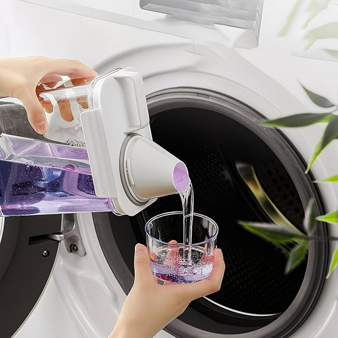 1100ML Washing Powder Container, Clear Reusable Detergent Storage Jar, Airtight Laundry Organizer, for Bathroom Countertop, Home & Utility Room (Pack of 1)