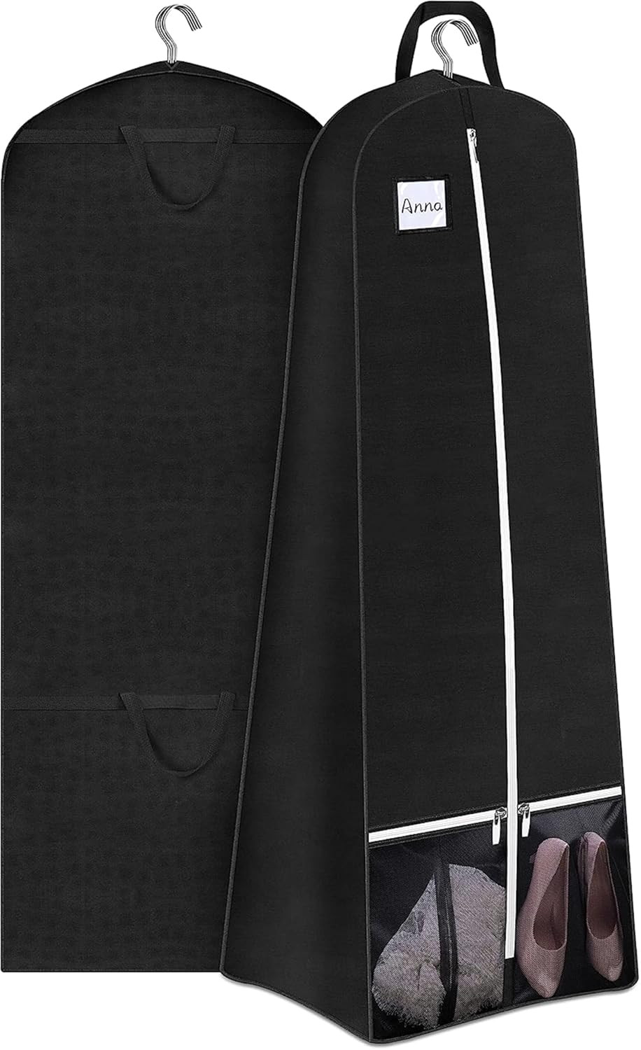 big size Lehenga gown packing cover for storing heavy large long dress sherwani garment bag clothes for wedding, travel and wardrobe storage (Pack of 1, Black), 100% Virgin Non-Woven Fabric